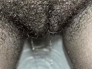 Fetish Hairy Ebony Pussy Pissing